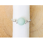 Bague DAJAA1 argent massif perle semi precieuse agate couleur verte