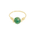 Bague MALAK4 or gold filled 14k perle naturelle semi précieuse aventurine verte-minimaliste - MARJANE et Cie