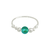 Bague MAHA1 argent massif 925 perle naturelle semi précieuse agate verte-minimaliste bohème - MARJANE et Cie