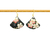 Boucles d'oreilles RURI acier inoxydable doré or pendentif papier japonais fleurs couleur noir rose - MARJANE et Cie
