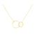 Collier RAHMA or gold filled 14K pendentif anneaux entrelacés infini-ras du cou-minimaliste-bohème- MARJANE et Cie