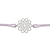 Bracelet KHEIRA2 rosace chakra coronal en acier inoxydable argent et cordon de coton ciré de couleur-minimaliste- MARJANE et Cie