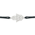 Bracelet KHEIRA7 Main de Fatma Khamsa Hamsa en acier inoxydable argent et cordon de coton ciré de couleur-minimaliste - MARJANE et Cie