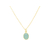 Collier JALILA doré à l’or fin pendentif pierre naturelle semi-précieuse calcédoine aqua bleue-minimaliste-bohème- MARJANE et Cie