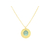 Collier FARIA doré à l’or fin pendentifs médaille et pierre naturelle semi-précieuse calcédoine bleue-minimaliste-bohème - MARJANE et Cie