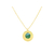 Collier FATNA doré à l’or fin pendentifs médaille et pierre naturelle semi-précieuse onyx vert-minimaliste-bohème - MARJANE et Cie