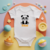Body bébé personnalisé avec panda câlin en coton par flocage - MARJANE et Cie