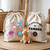 Sac pochon bébé personnalisé recto Girafe rayonnante et verso prénom en coton avec flocage couleur - MARJANE et Cie