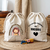 Sac pochon bébé personnalisé recto lion et arc en ciel et verso prénom en coton avec flocage couleur - MARJANE et Cie