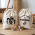 Sac pochon bébé personnalisé recto manchots dansants et verso prénom en coton avec flocage couleur - MARJANE et Cie