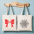 Tote bag femme avec nœud rouge graphique en couleur et mandala monochrome, double face floquée - MARJANE et Cie