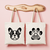 Tote bag femme avec chien bouledogue français et patte mandala en flocage monochrome - MARJANE et Cie