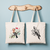 Tote bag femme avec illustration naturaliste d’une huppe faciée et verso perroquet en flocage noir – MARJANE et Cie