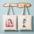 Tote bag femme inspiré du Japon avec portrait en tenue traditionnelle rouge et silhouette sous une ombrelle en noir et blanc - MARJANE et Cie