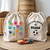 Sac pochon bébé personnalisé recto petits monstres rigolos et verso prénom en coton avec flocage couleur - MARJANE et Cie