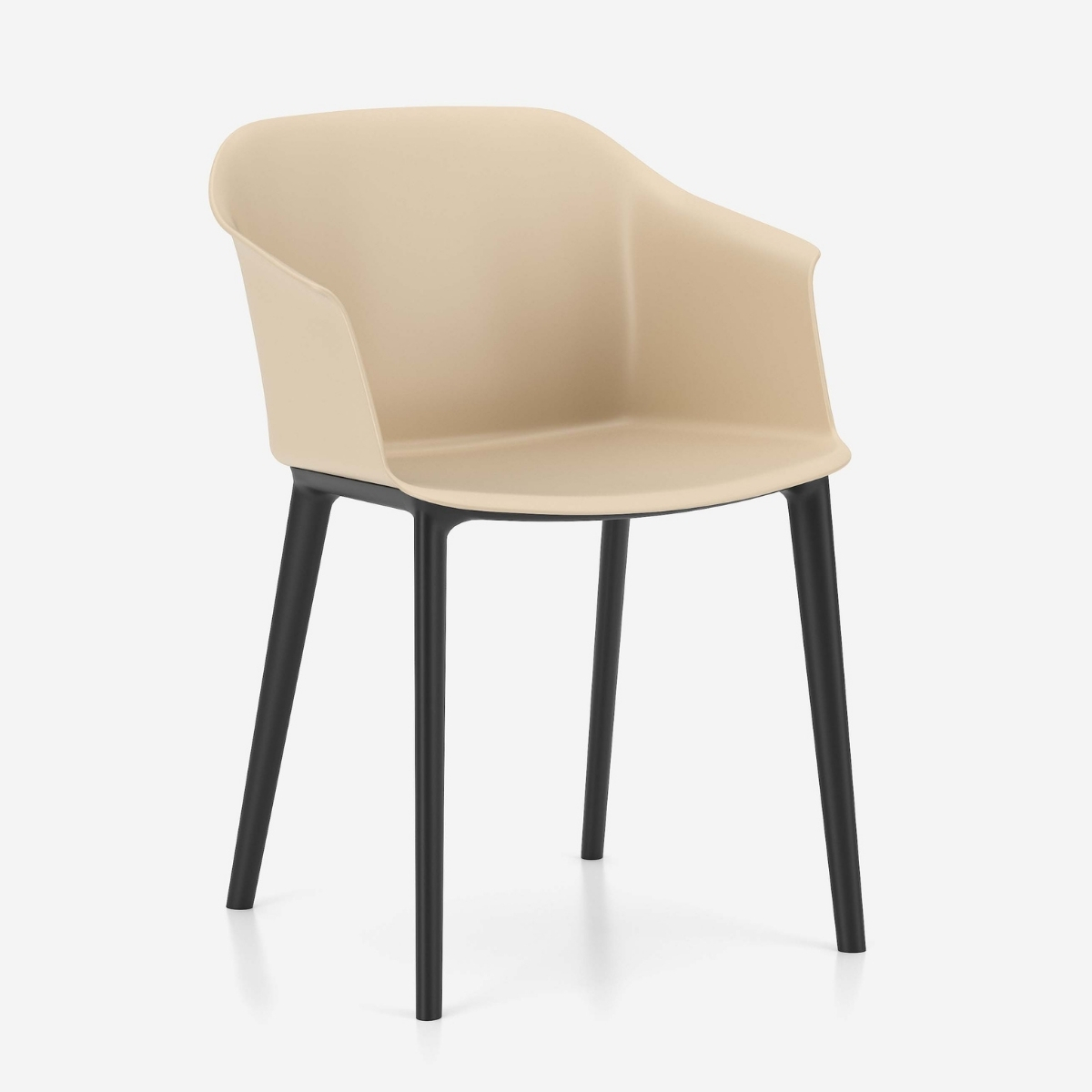 Chaise de réunion moderne en plastique et placet en option
