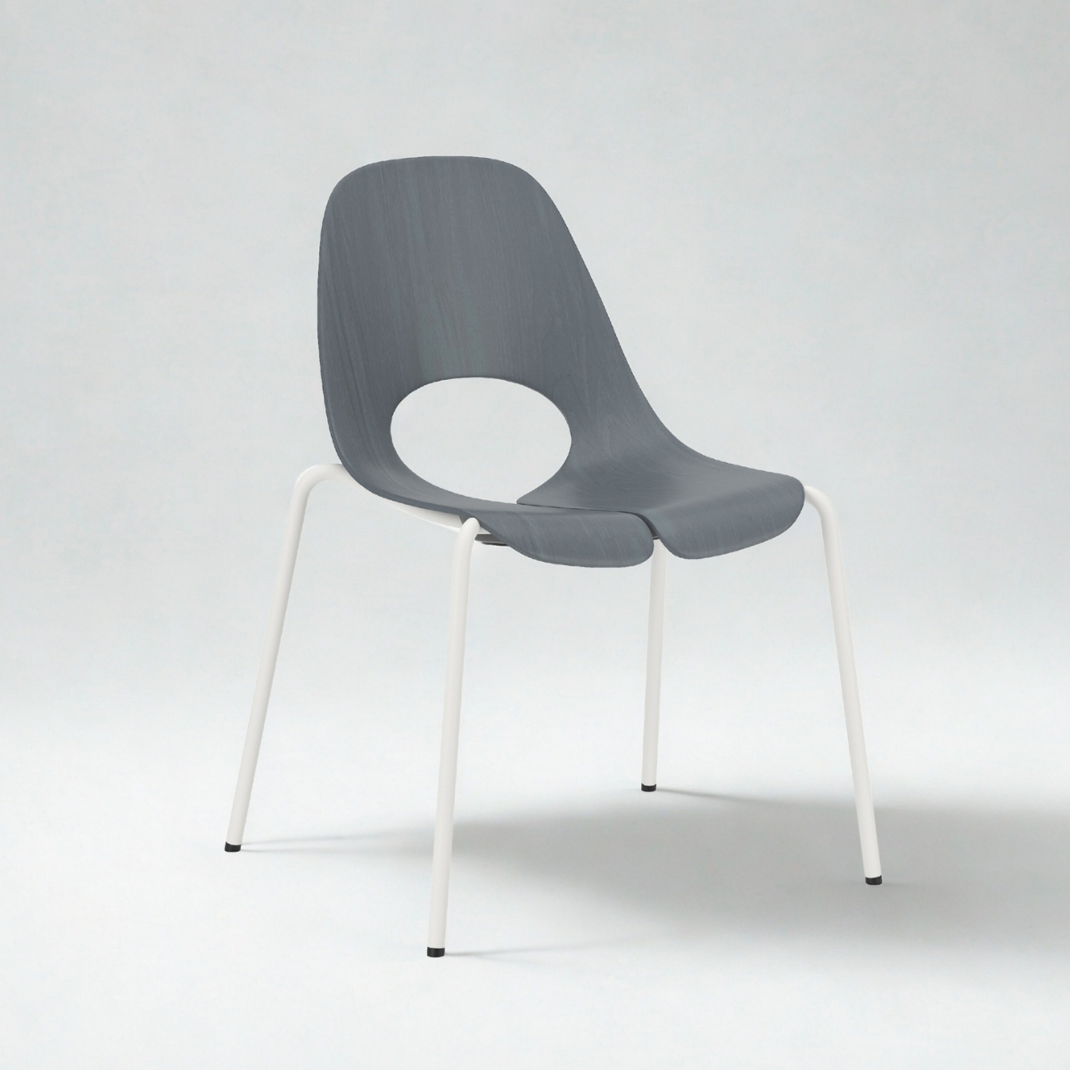 Chaise de réunion colorée et empilable en bois et métal