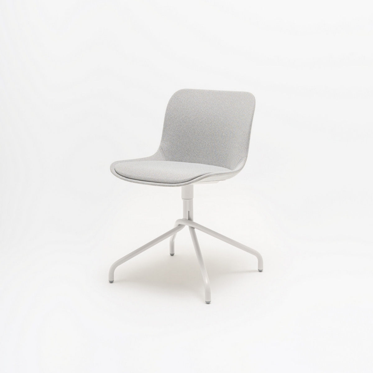 Chaise de réunion pivotante tapissée roulettes en option