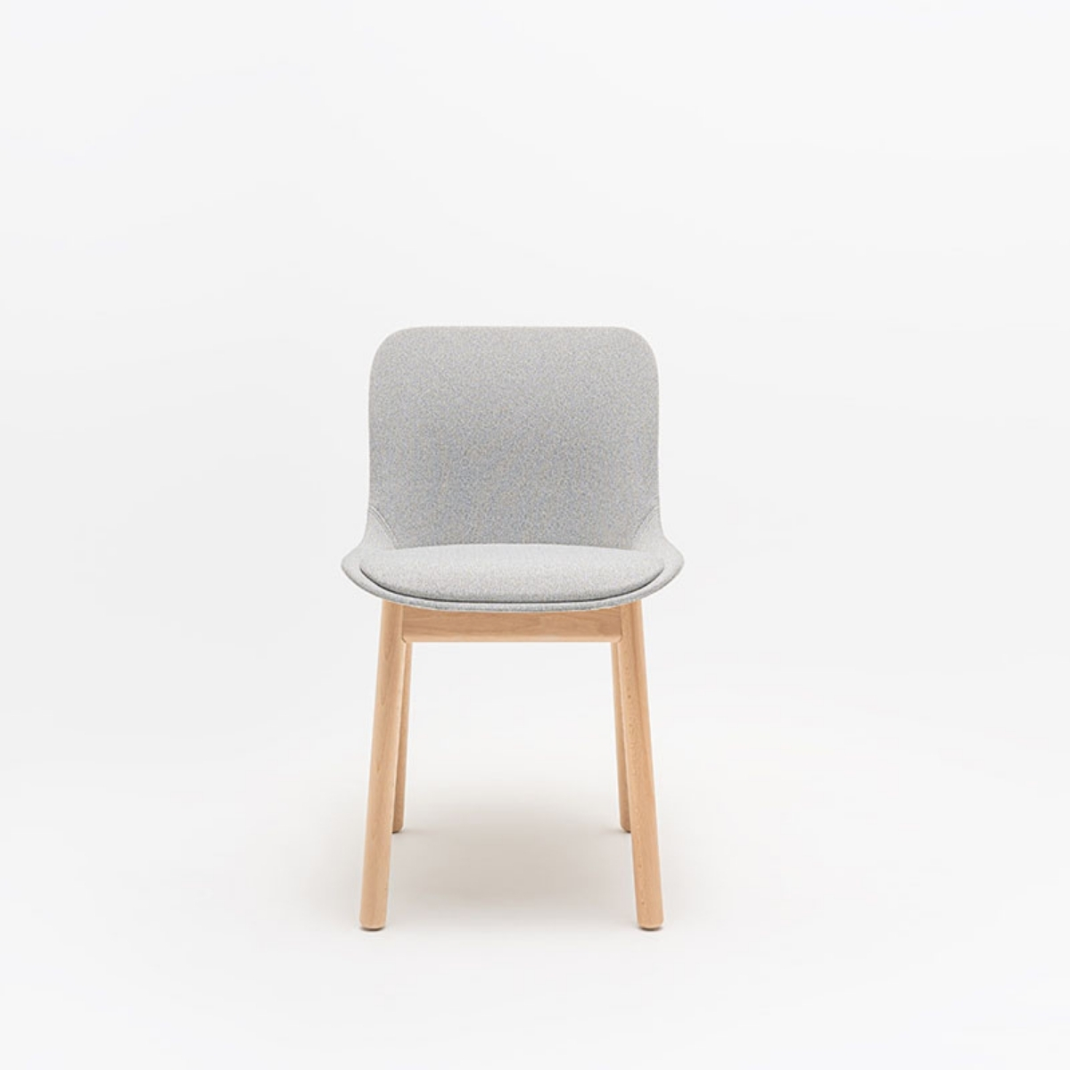 Chaise de réunion tapissée et colorée avec piètement bois