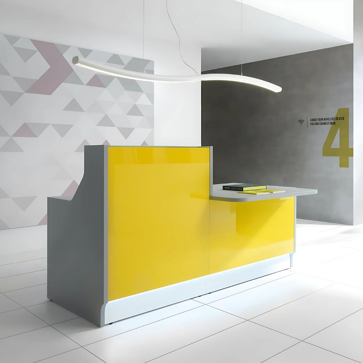 Comptoir d’accueil accessible avec module bas PMR