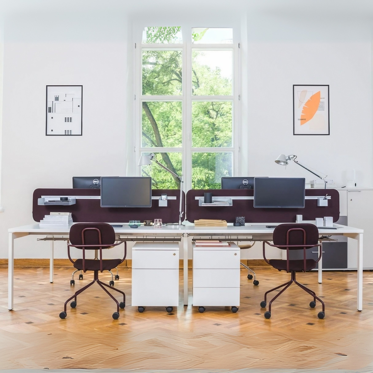 Bureau open space 4 places avec top access
