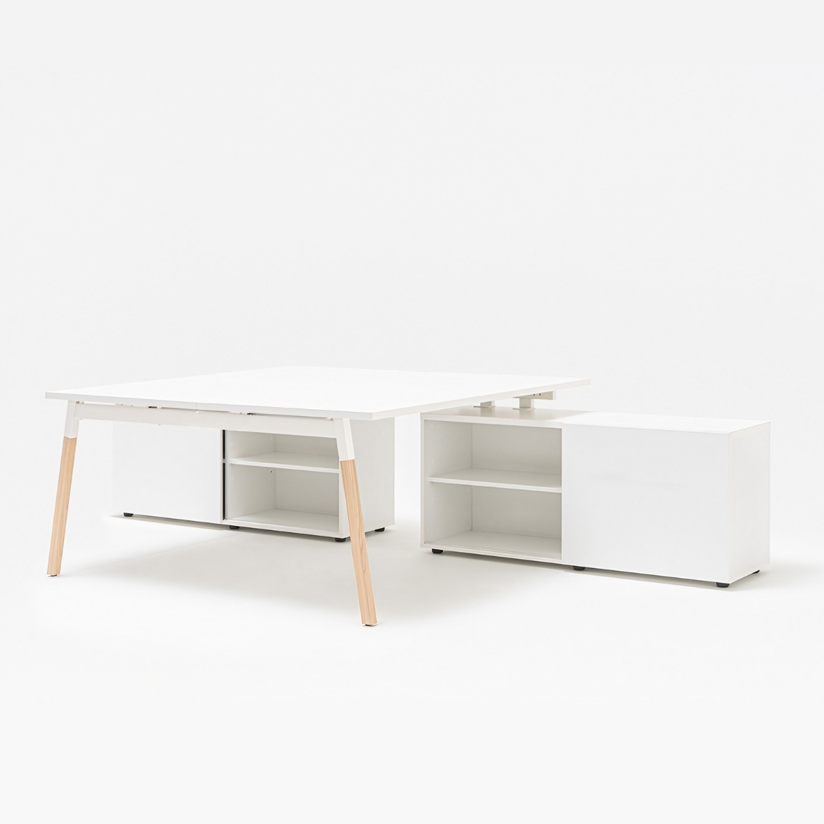Bureau bench 2 places avec caissons de rangement