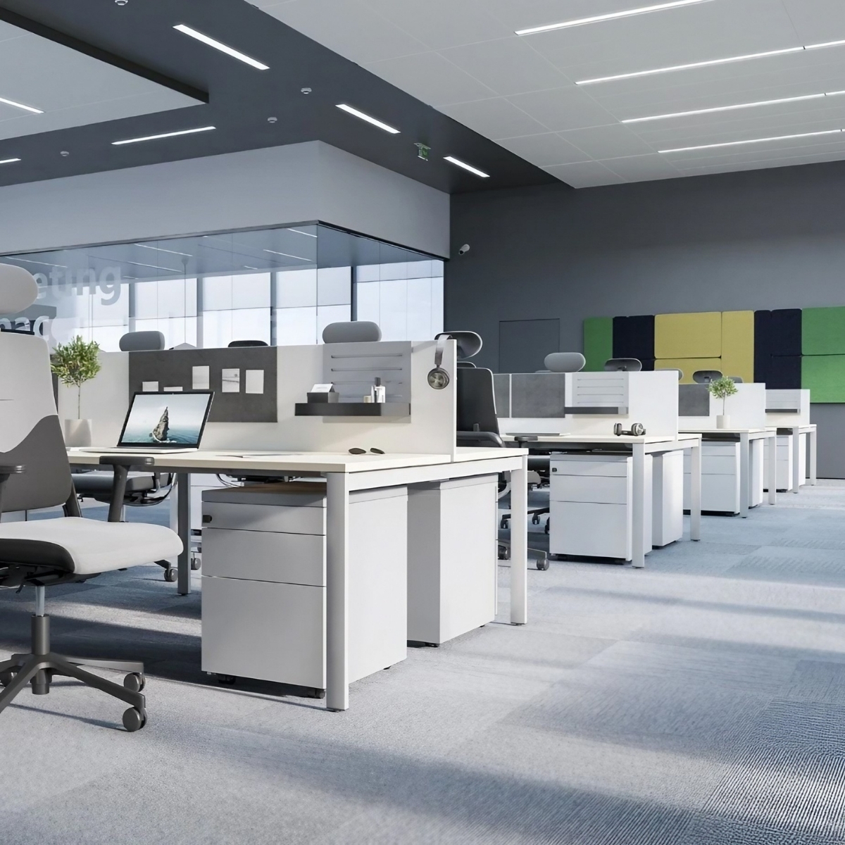 Bureau_open_space_4_personnes_piètement_coloré_coworking