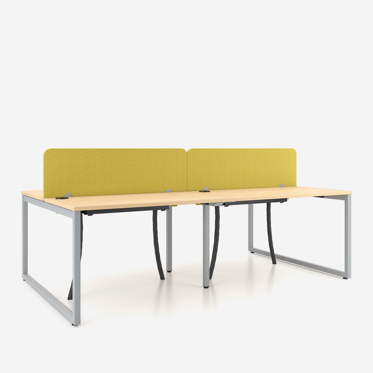 Bureau partagé 4 places design et coloré