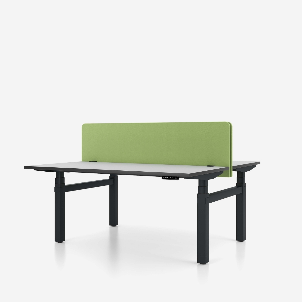 Bureau duo assis-debout durable avec plateau en bois recyclé