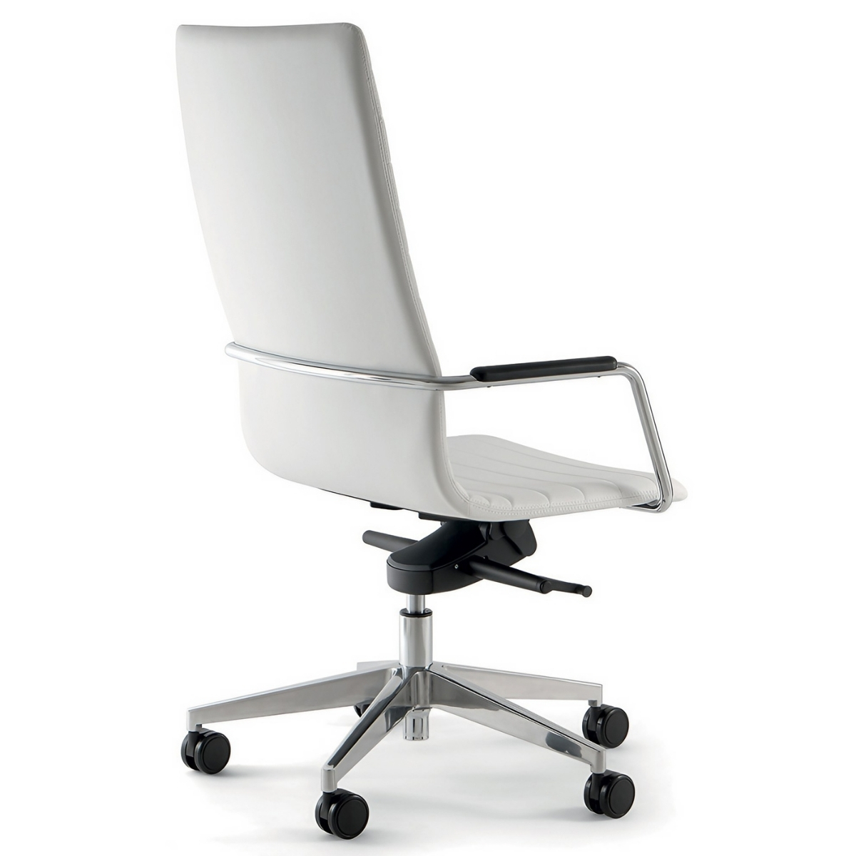 Chaise_direction_métallique_eco_cuir_blanc