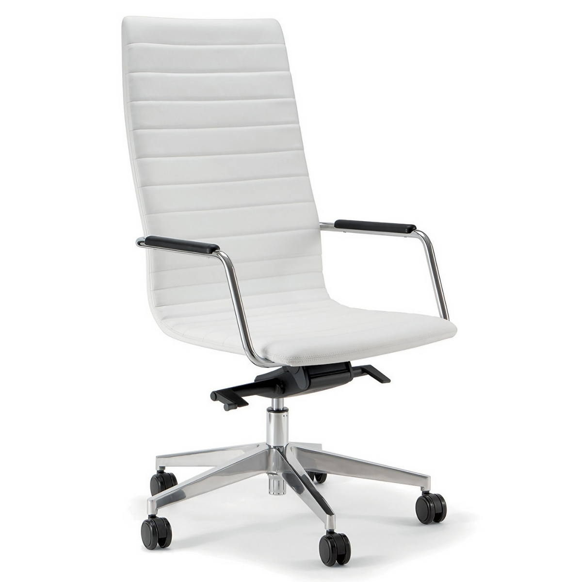 Chaise de direction métallique en éco-cuir