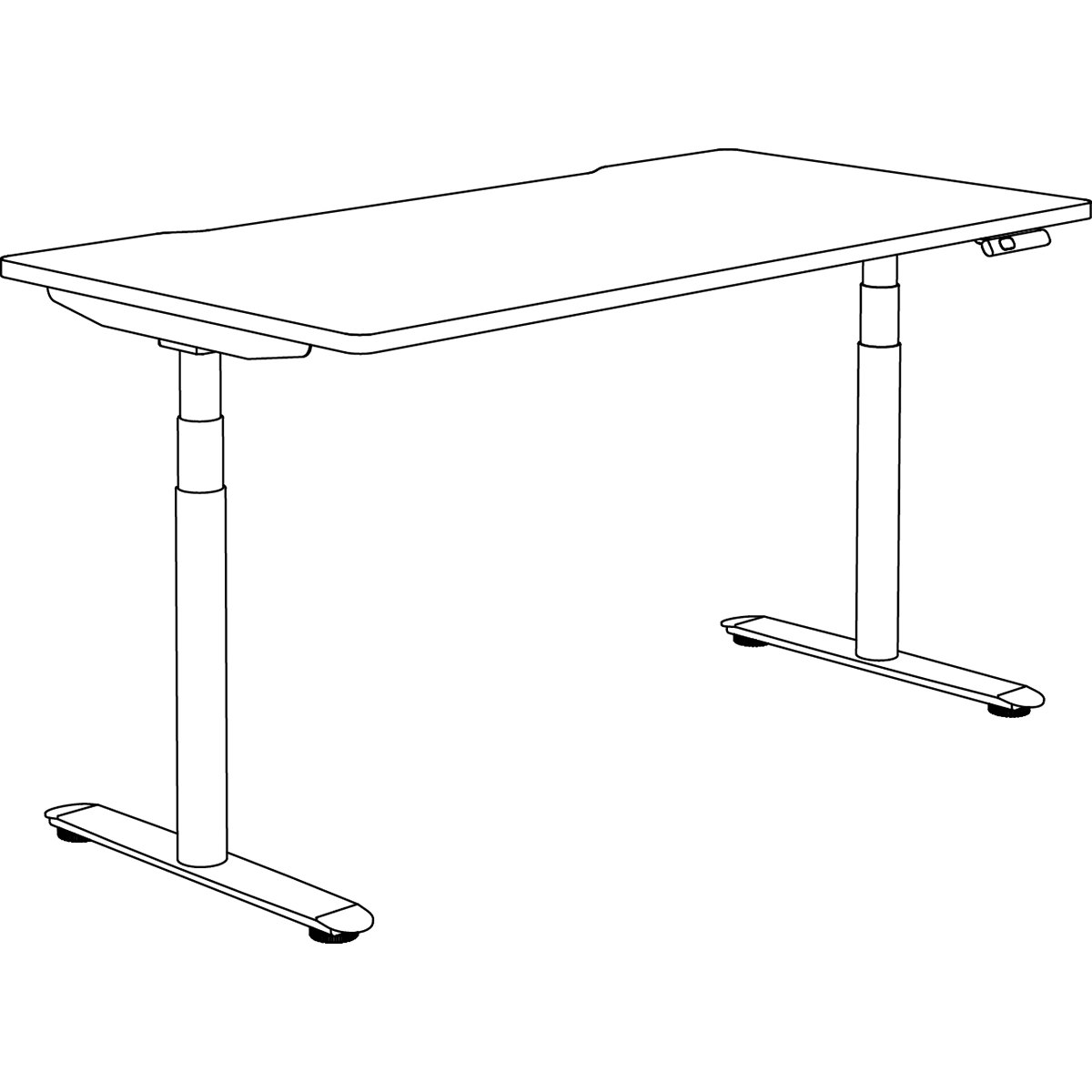 Schéma du bureau assis-debout électrique