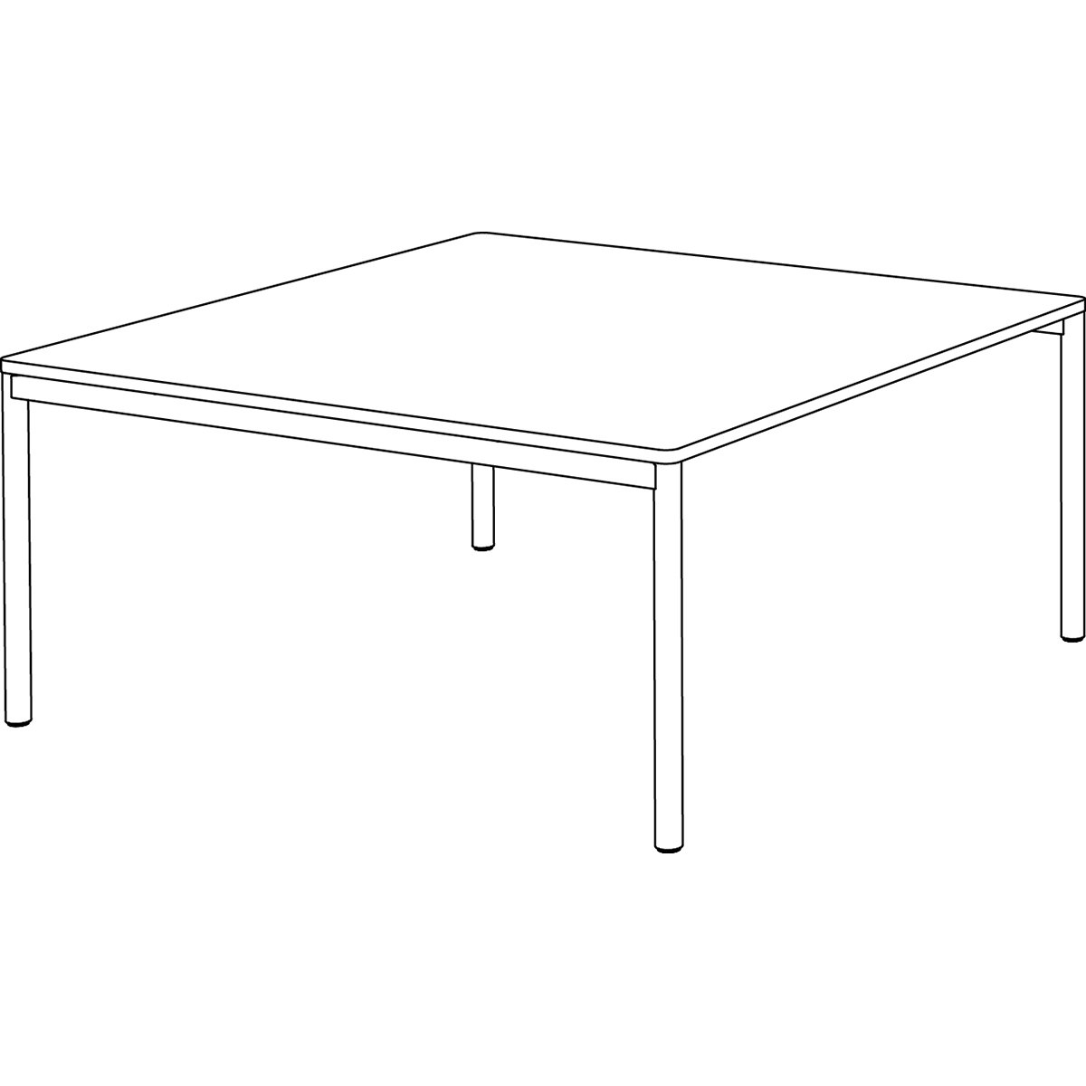 Schéma de la table de réunion carrée