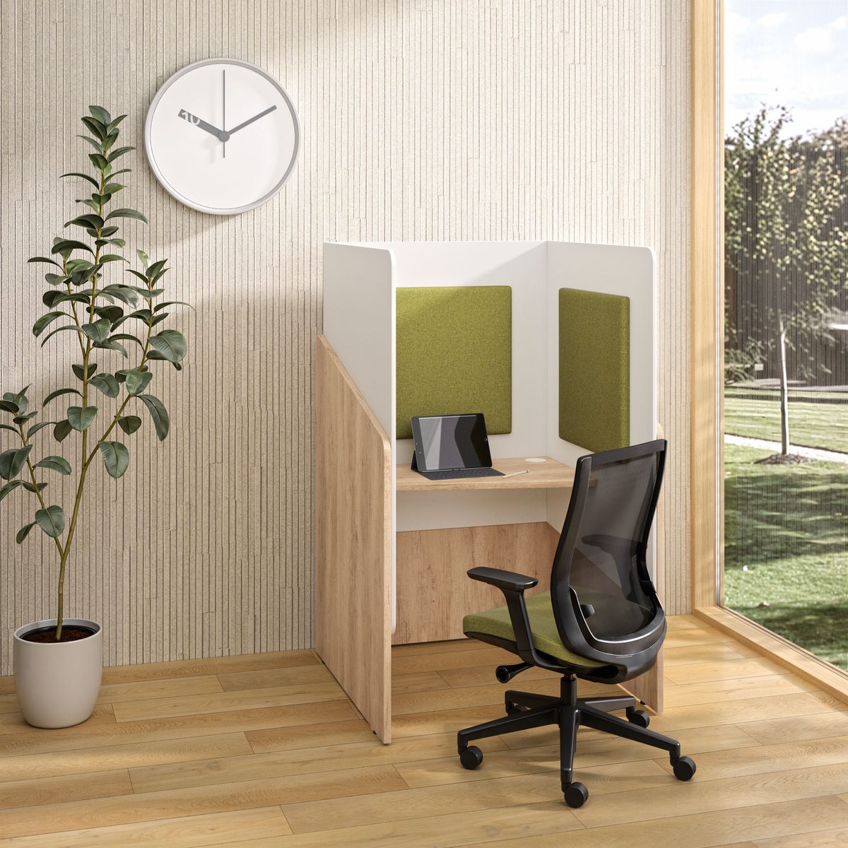 Fauteuil de bureau ergonomique à dossier résille et assise colorée