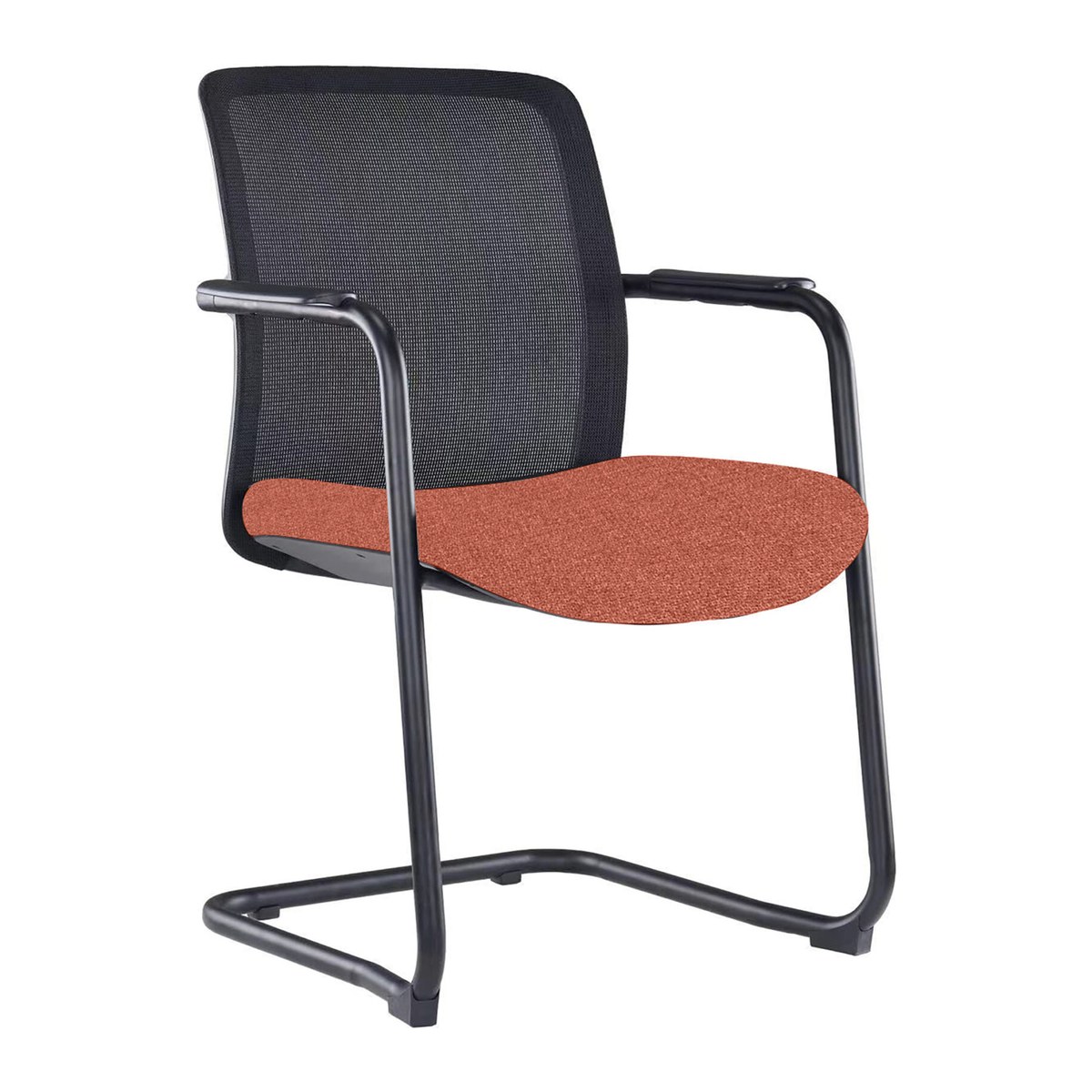 Chaise visiteur luge avec accoudoirs et assise ocre