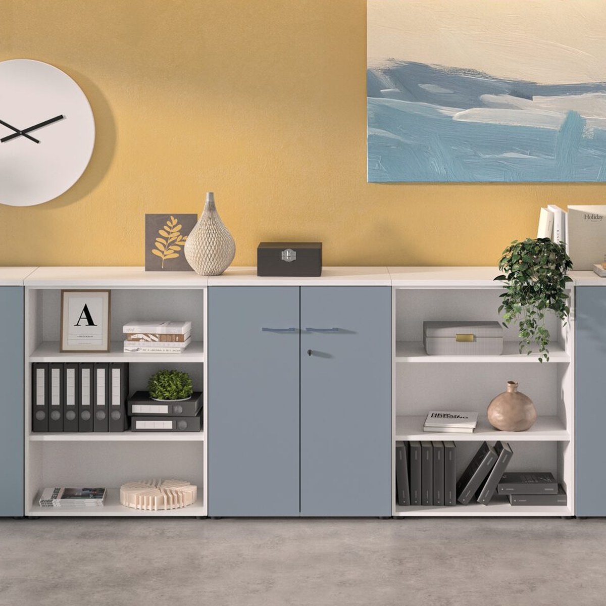 Bibliothèque de bureau ouverte à tablettes réglables, 72 à 203 cm