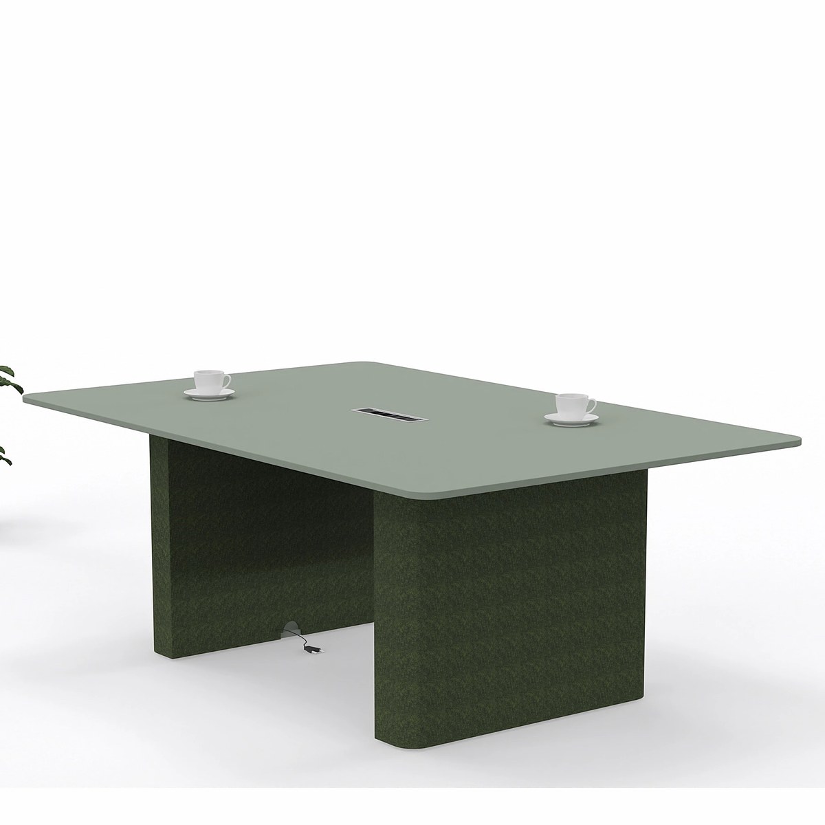 Table de réunion rectangulaire à pieds pleins habillés de feutre