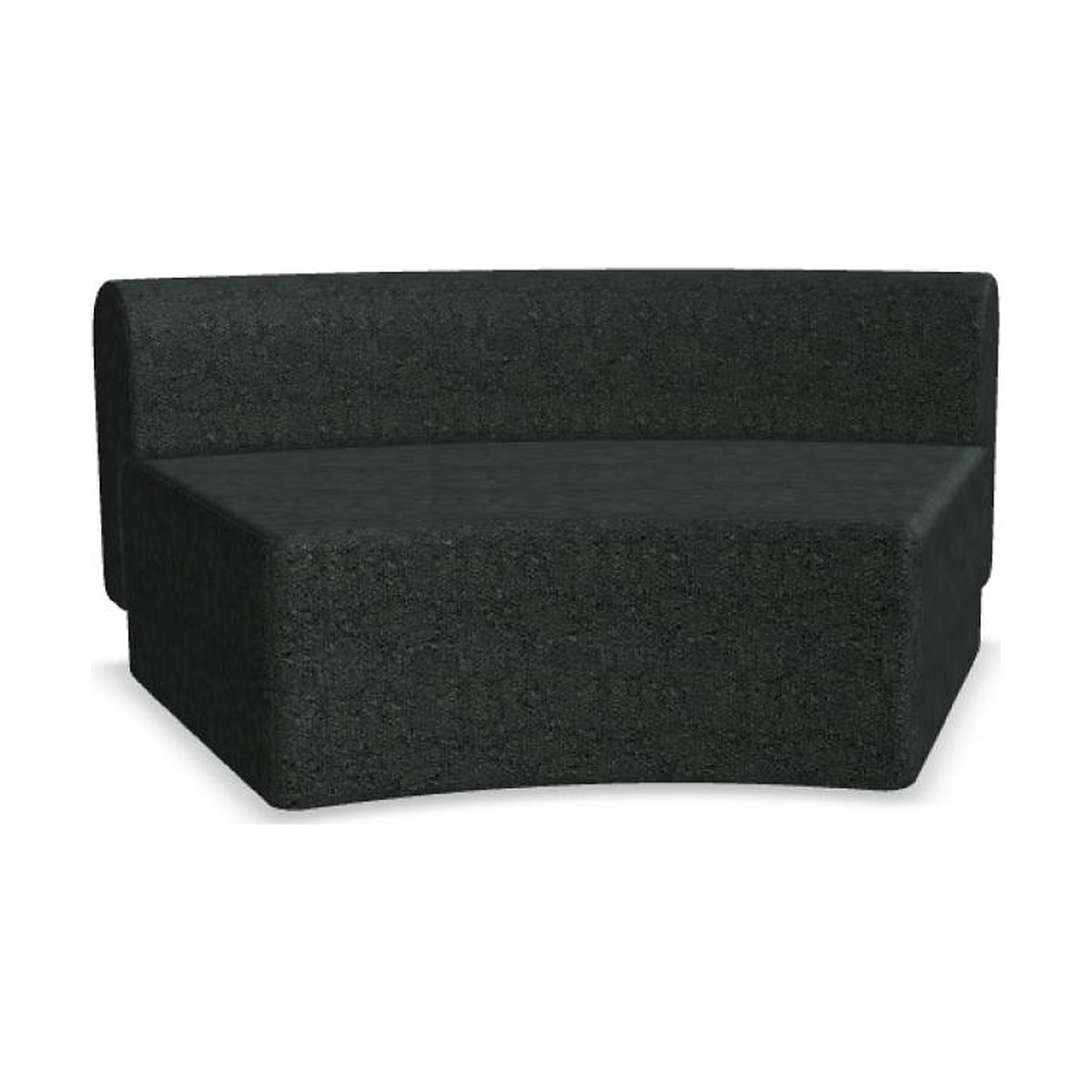 Élément courbe convexe de canapé modulaire en tissu gris foncé