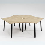 Bureau_open_space_3_places_étoile_piètement_métallique_espace_coworking