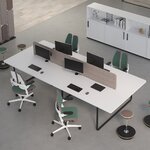Bureau_bench_4_places_plateau_arrondis_coloré