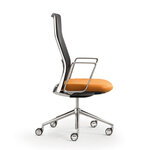 Chaise_direction_aluminium_dossier_résille_accoudoirs_fixes