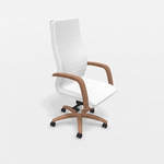 Fauteuil_direction_bois_métal_eco_cuir_noyer