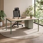 Bureau droit à pied arche sauge et plateau chêne nebraska