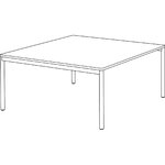 Schéma de la table de réunion carrée