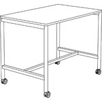 Schéma de la table haute mobile rectangulaire