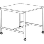 Schéma de la table haute mobile carrée