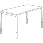 Schéma du bureau réglable en hauteur
