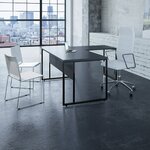 Bureau de direction noir avec retour sur pied ruban