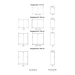 Schéma des formats darmoire à portes coulissantes, de 72 à 160 cm de haut
