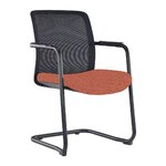 Chaise visiteur luge avec accoudoirs et assise ocre